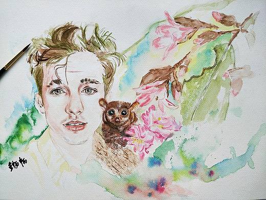 水彩手绘之断眉哥