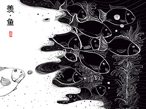 黑白装饰画