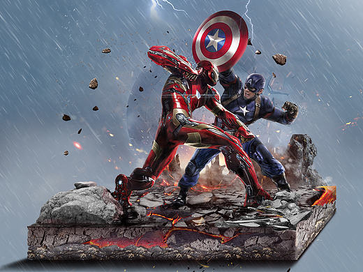 美队和钢土豪相爱相杀的土立方-杰视帮练习（个人主页-ZMTg5MTgyNDQ=） - 海报 - 站酷设计师貳小原创素材 - 站酷ZCOOL