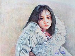 彩色圆珠笔画临摹