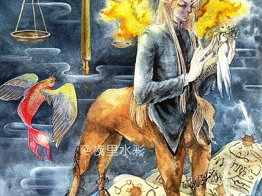 水彩插画《公正的哀悼》（个人主页-ZNTY2ODg2MzY=） - 创作习作 - 站酷设计师夜里水彩原创素材 - 站酷ZCOOL