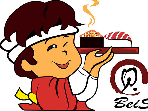 寿司LOGO寿司店铺招牌标志卡通寿司标志LOGO