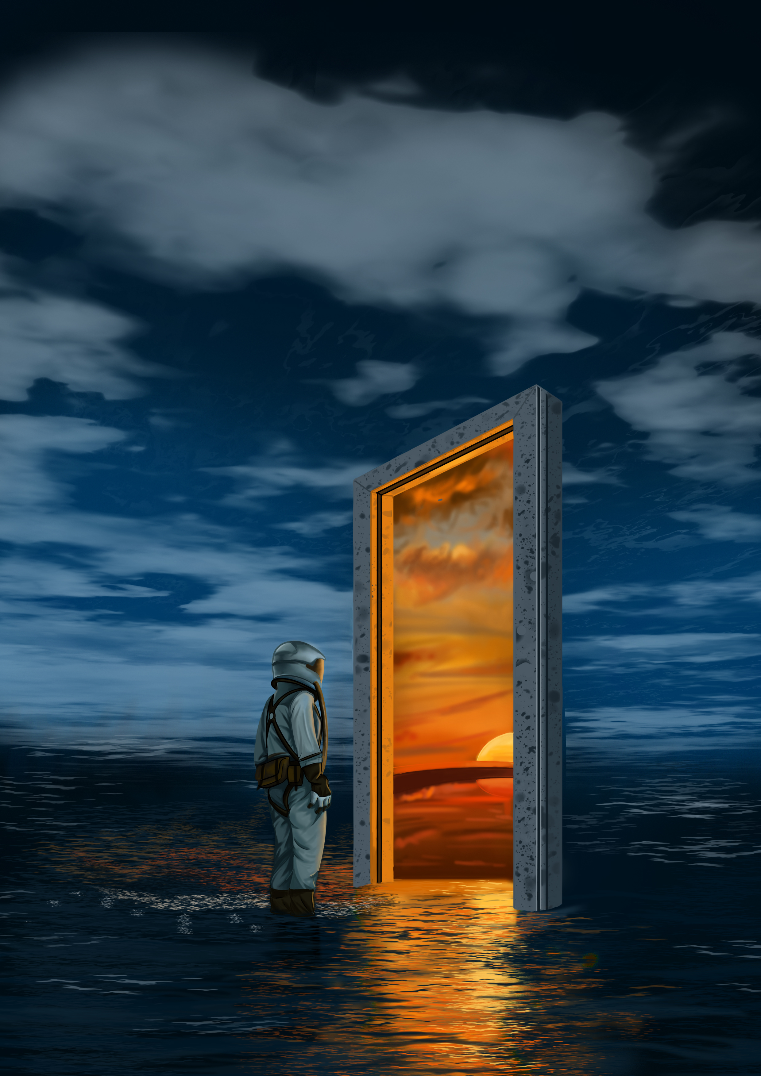 孤独的宇航员插画