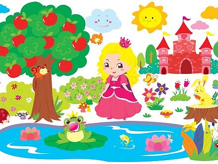 低幼儿童贴纸画~青蛙王子