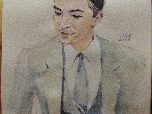 水彩照片尊龙半身像