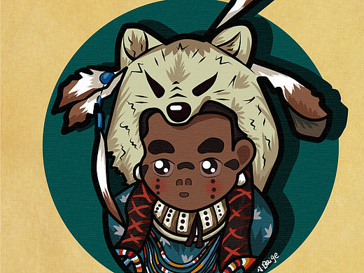 印第安卡通头像（个人主页-ZMjE0NjUzOTY=） - 单幅漫画 - 站酷设计师木白moob原创素材 - 站酷ZCOOL