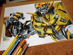 水彩笔+彩铅  及部分局部步骤