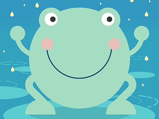 一组扁平动物插画