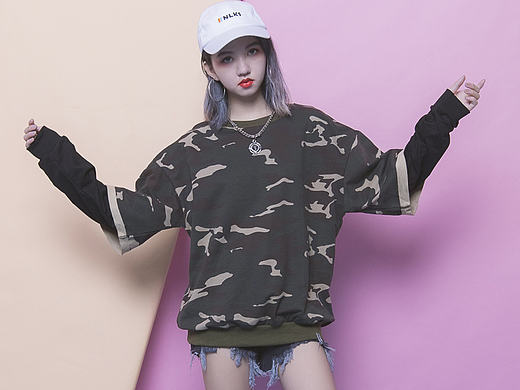 Hip hop BF迷彩卫衣