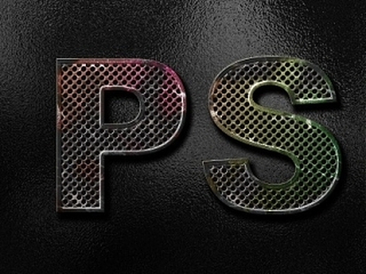 ps学习:斑驳的彩色金属文字