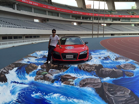 墙绘3d画奖杯3d效果图设计——2017"福田杯"国际青少年足球赛1371简美