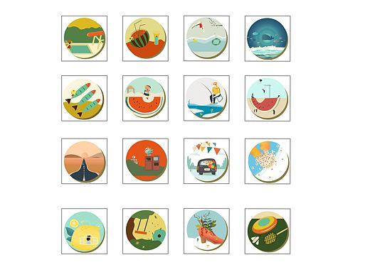 复古扁平徽章（个人主页-ZMjU4MTM2NTY=） - 图标 - 站酷设计师蛋布利多原创素材 - 站酷ZCOOL