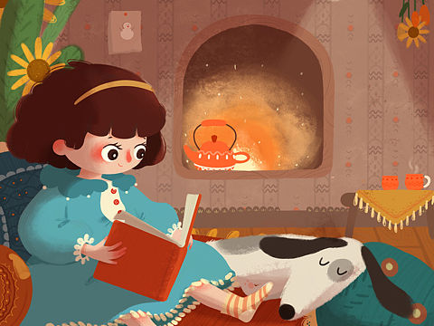 惬意的时光 儿童插画创作