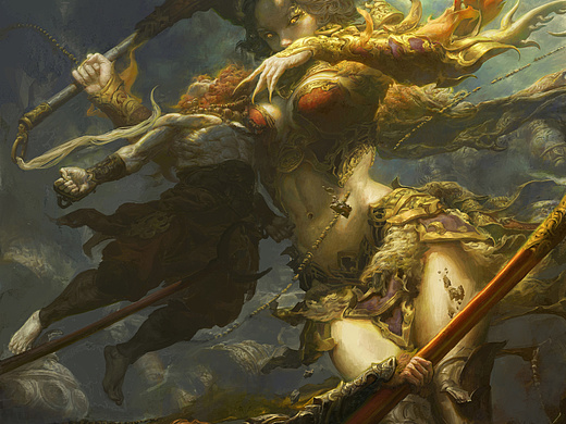 钟风华近期西游系列作品  无水印大图插画-游戏原画艺数绘cg5年前