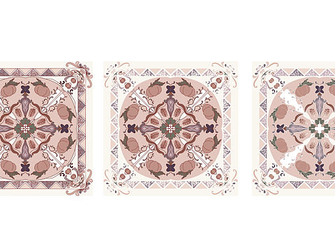 柿柿如意（丝巾图案设计练习）