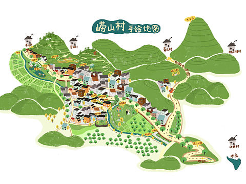 村庄手绘地图