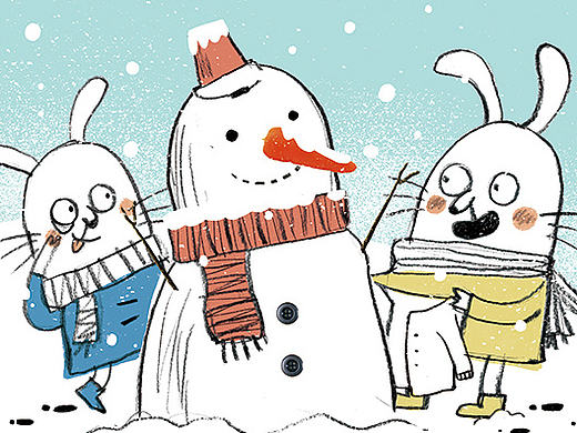 儿童杂志插图《雪人不孤单》