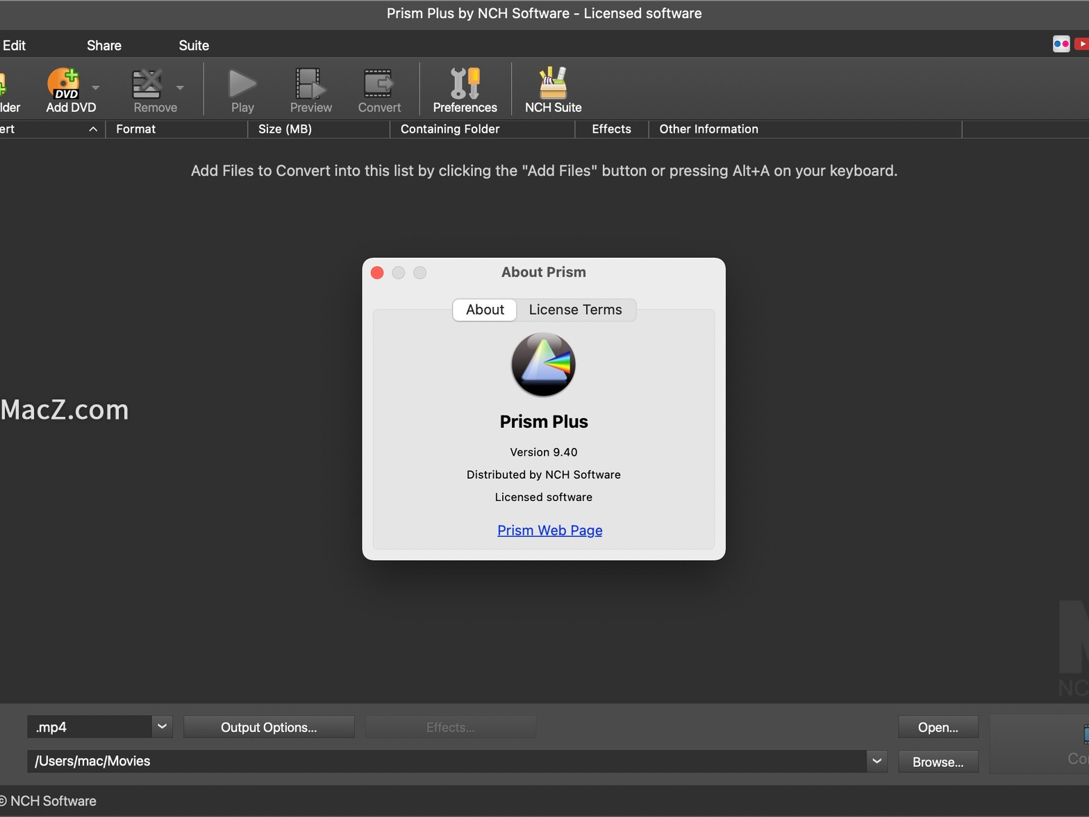 for mac download NCH Prism Plus 10.28
