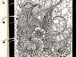 黑白條紋 插畫 點線面 禪繞畫 線描 