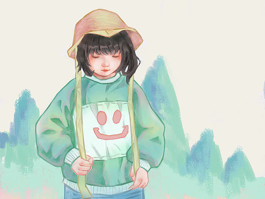 小女孩（个人主页-ZNDc1NjQ5NzY=） - 创作习作 - 站酷设计师ooo椰原创素材 - 站酷ZCOOL