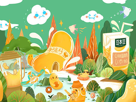 豆本豆包装插图设计