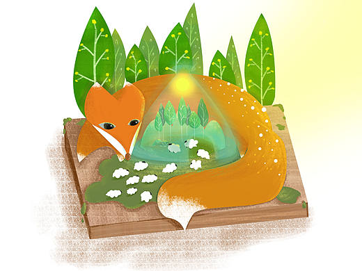 一只放羊的狐貍（個人主頁-ZMzc2NzYwMjQ=） - 兒童插畫 - 站酷設(shè)計(jì)師珠魚ZHUYU原創(chuàng)素材 - 站酷ZCOOL