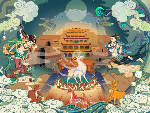 敦煌粽生（個(gè)人主頁-ZNTM3NDUyNzI=） - 商業(yè)插畫 - 站酷設(shè)計(jì)師泛中流原創(chuàng)素材 - 站酷ZCOOL
