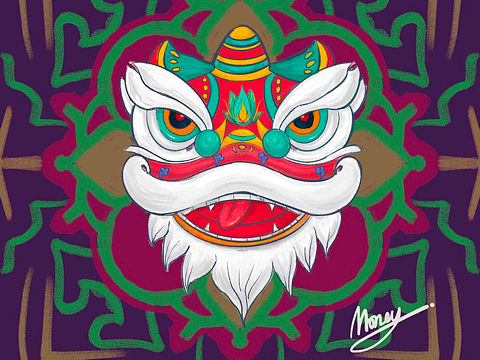 醒狮手绘练习