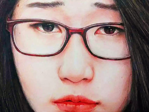 彩铅自画像（带过程）