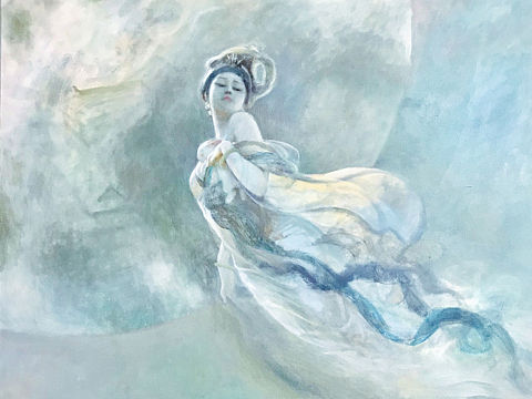油画《嫦娥奔月》