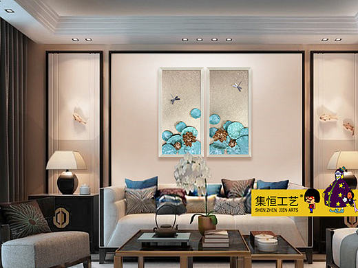 实物画；装饰画、效果图、国画、大堂挂画、饰品、摆件、软装配画、室内设计、整体软装、圆框