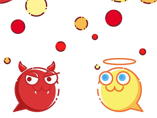 扁平化icon—《小恶魔和小天使》