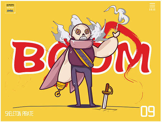 原創(chuàng)骷髏海盜插畫設(shè)計(jì)--DAY09（個(gè)人主頁(yè)-ZMjE4MTUyMjg=） - 創(chuàng)作習(xí)作 - 站酷設(shè)計(jì)師singleXie原創(chuàng)素材 - 站酷ZCOOL