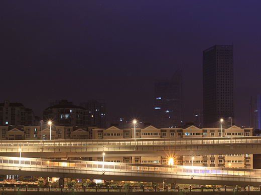 武汉光谷高架路夜景