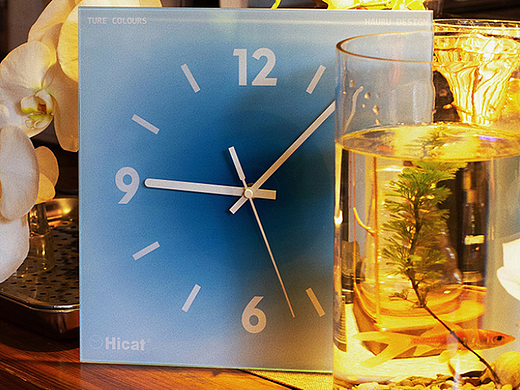 方形渐变日落挂钟