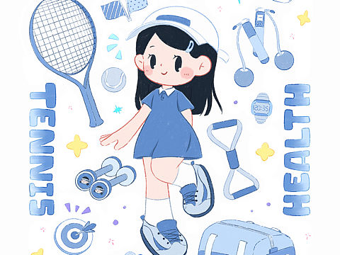 运动女孩（个人主页-ZNjA2MTg5OTI=） - 创作习作 - 站酷设计师夜行的蓝蓝原创素材 - 站酷ZCOOL