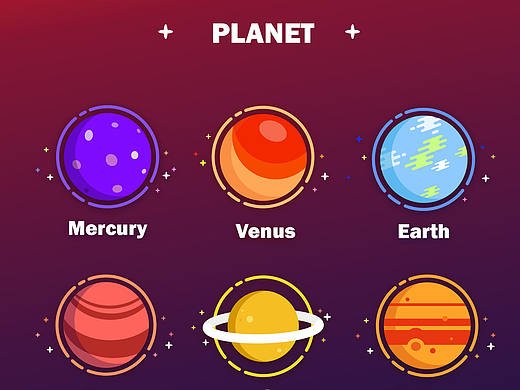 icon 图标 Planet 太阳系 行星 GUI 界面 H5