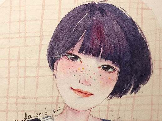 【小熊猫】唯美水彩人物插画卡通头像画像