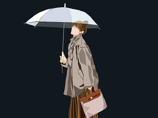 我拿着伞等你,也等雪