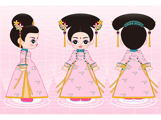 赛博风甜美格格插画