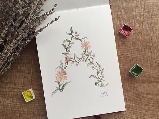 原创英文水彩字体设计