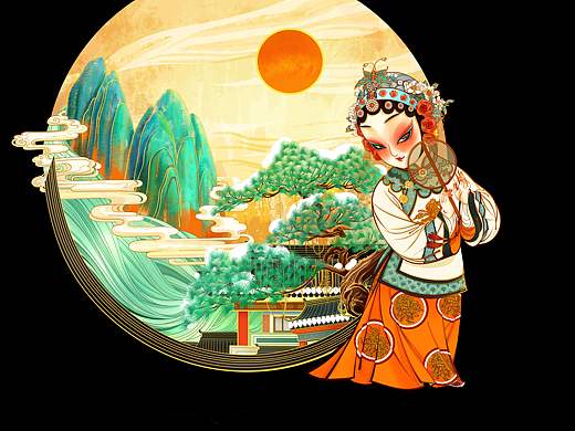 国潮Q版京剧人物插画（个人主页-ZNTc1MTY4NTI=） - 商业插画 - 站酷设计师苏子0113原创素材 - 站酷ZCOOL