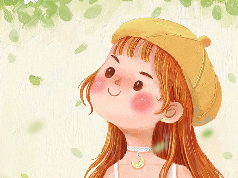 美萌女孩头像 q萌菇凉 油画棒风