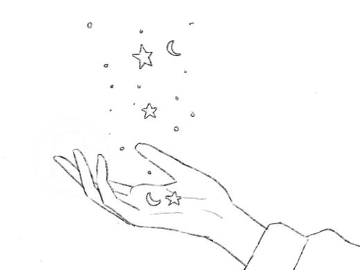 水彩线稿手绘手部素材练习画画教程卡通插画手帐