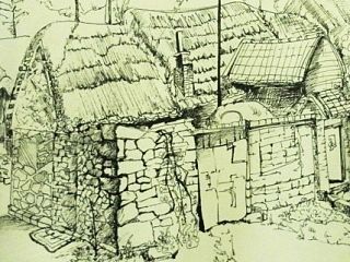 荣成小村茅草屋