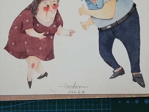 跳摇摆舞的老夫妻