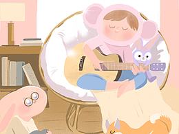 【桃子插畫系列】小飯的家