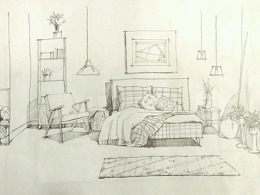 室内手绘草稿|空间|家装设计|老炭头llh_原创作品-站酷zcool