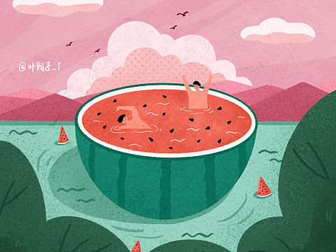 商业插画—夏天、夏至主题