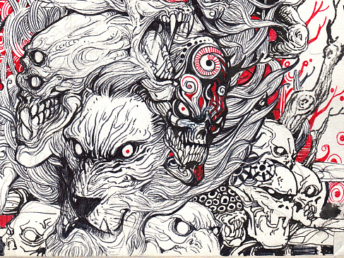 画画的春哥:黑红涂鸦